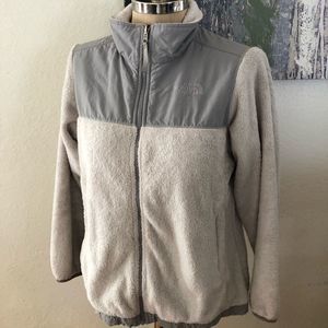 THE NORTH FACE Light Gray Full Zip Fleece Jacket